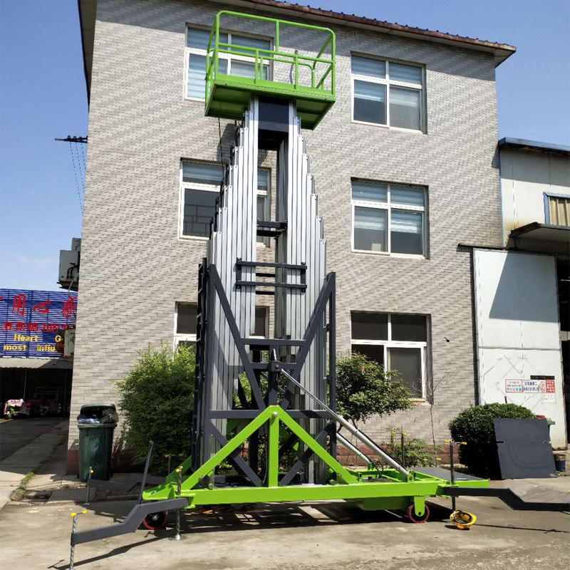 el 18m coloca la plataforma eléctrica de la elevación de la aleación de aluminio del hombre del mástil hidráulico vertical de la escalera